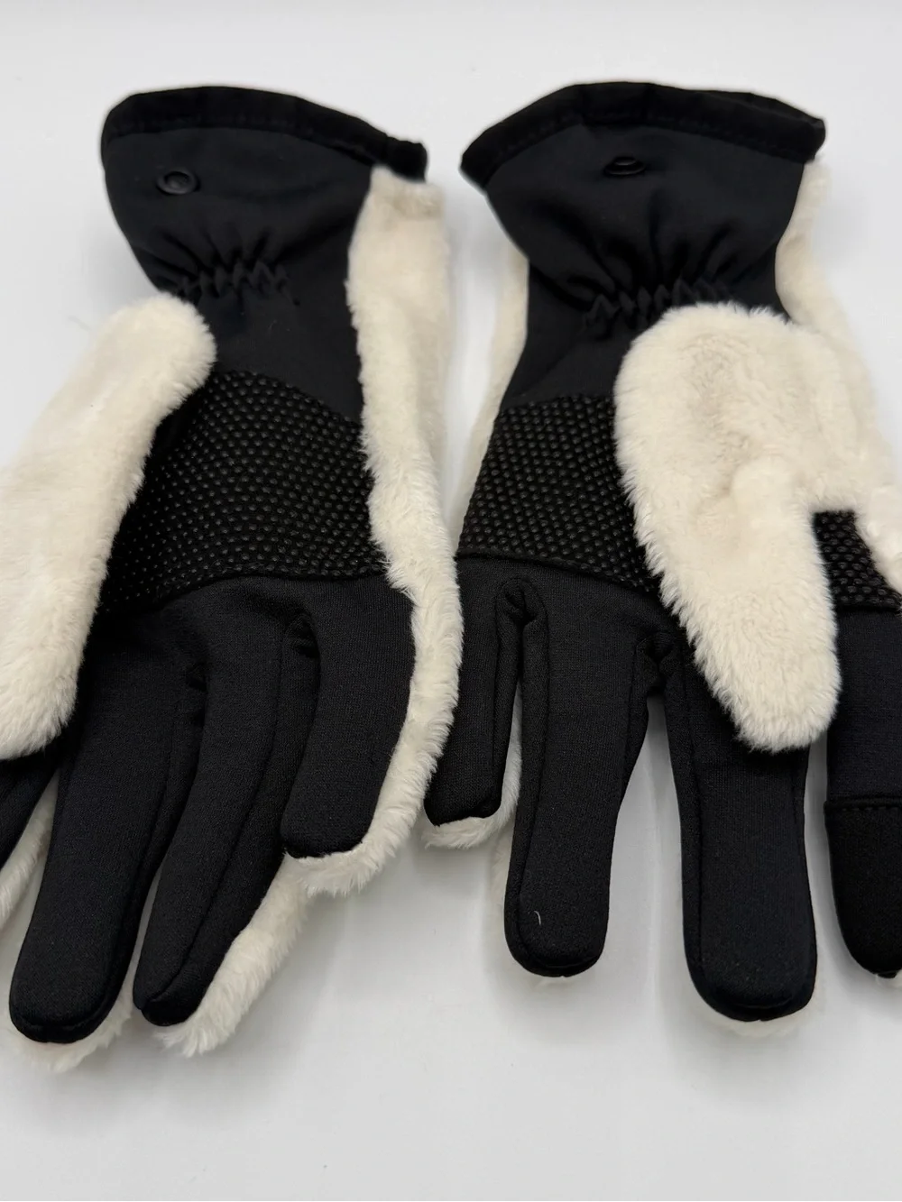 The North Face Osito Etip Gloves Womens M White Black Fleece Touchscreen